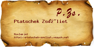 Ptatschek Zsüliet névjegykártya